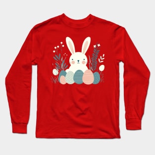 Nordic style Easter Bunny and Eggs Long Sleeve T-Shirt